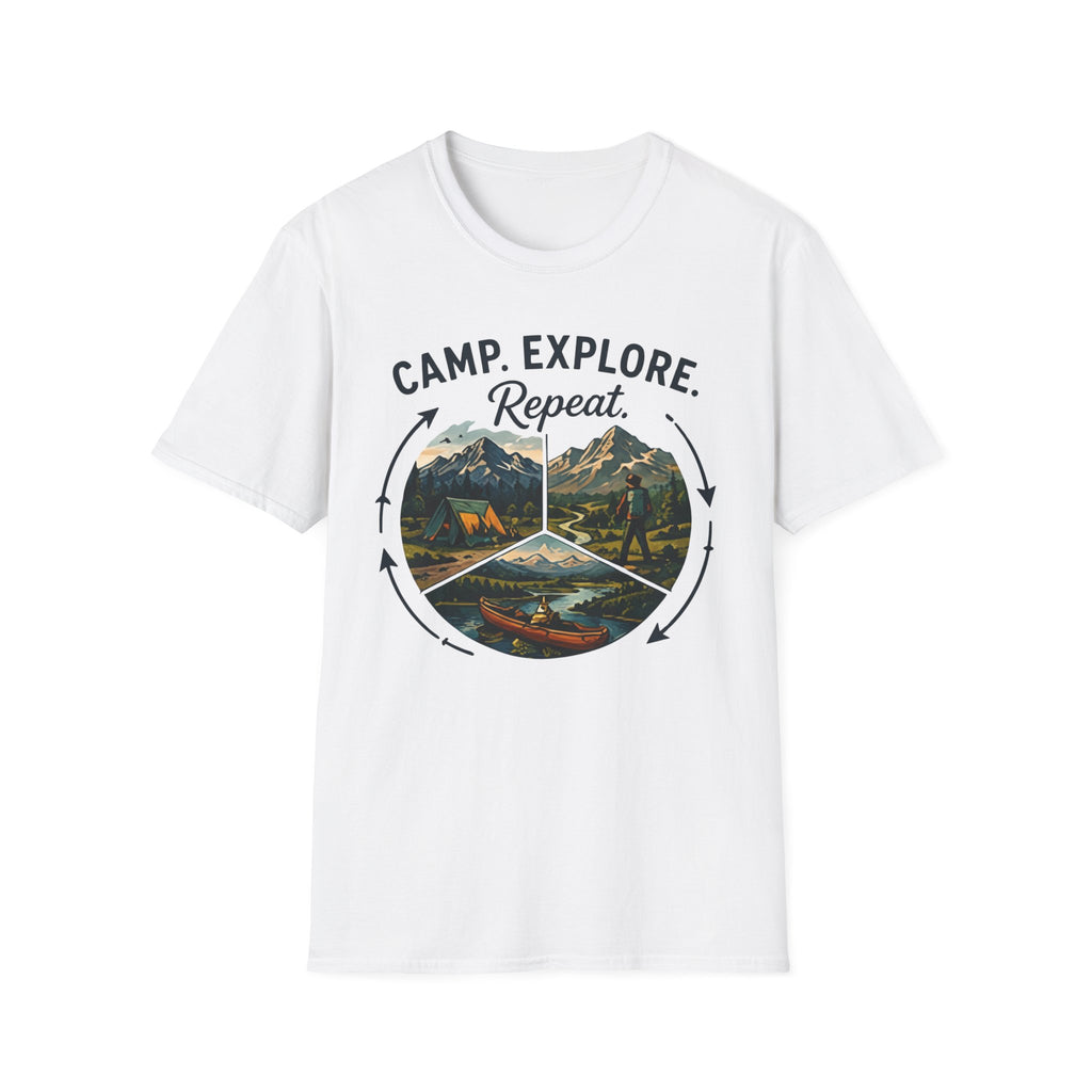 Camp. Explore. Repeat. T-shirt