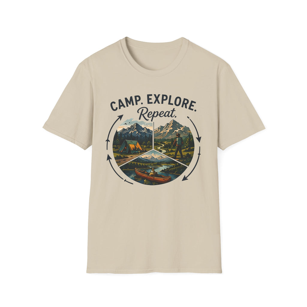 Camp. Explore. Repeat. T-shirt
