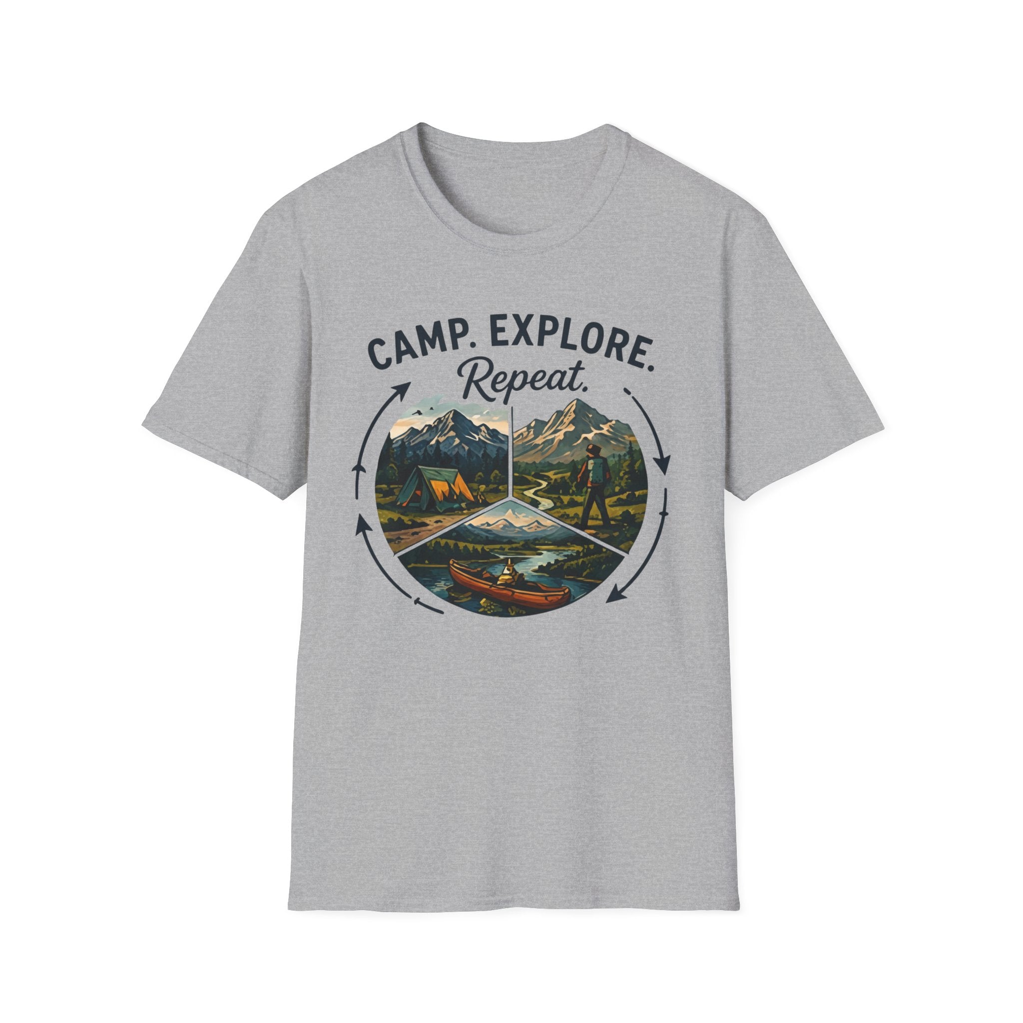 Camp. Explore. Repeat. T-shirt